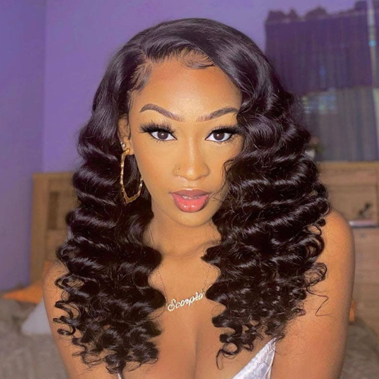 13x4 Lace Frontal Human Hair Loose Wave Wig