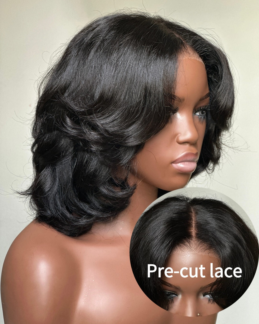 Wear & Go Layered Wavy Bob 5x5 Pre Cut Lace Wig