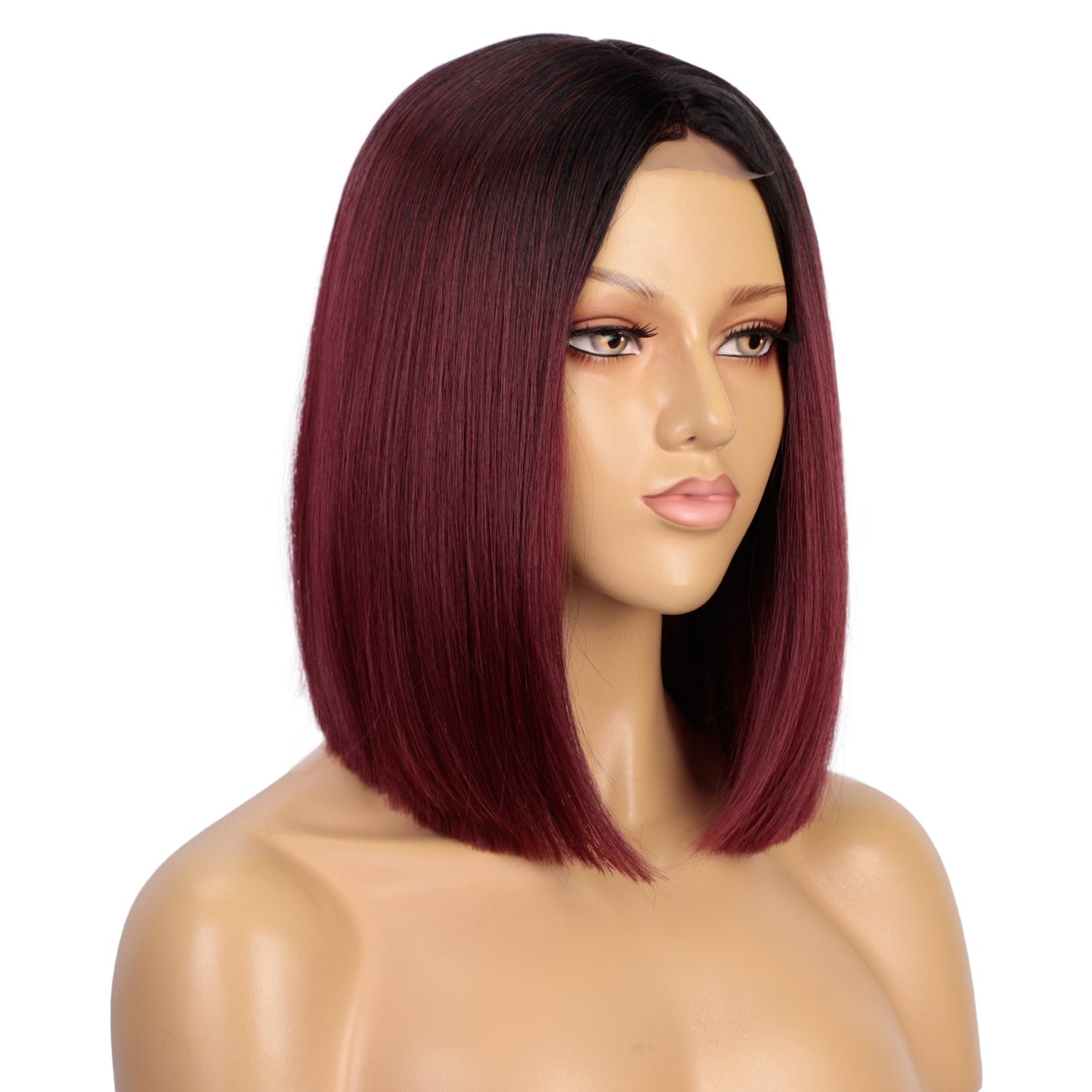 Ladies' medium length straight small lace wig 1024121205