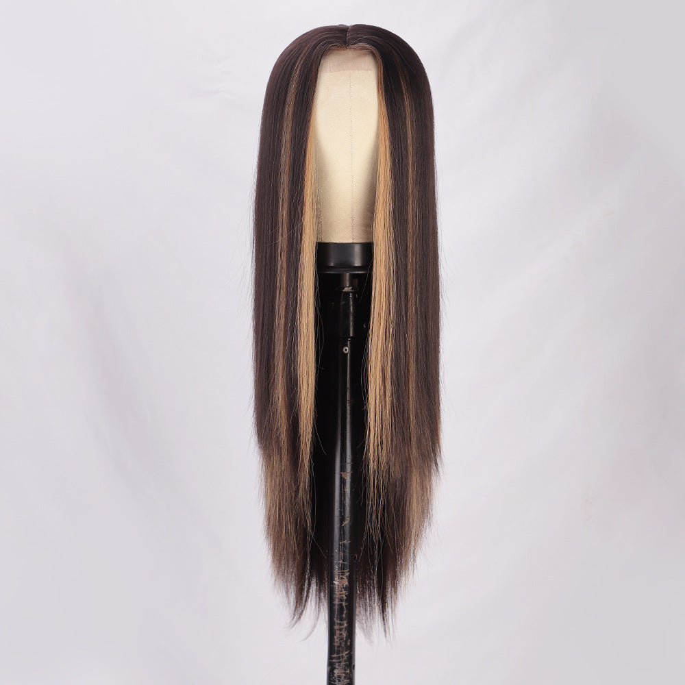 Long straight front lace synthetic women's wig 1024120902