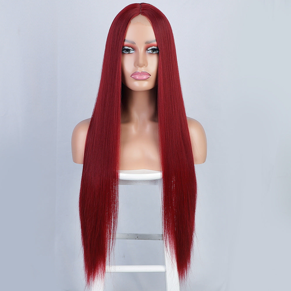 Front lace long straight wig 1024120903