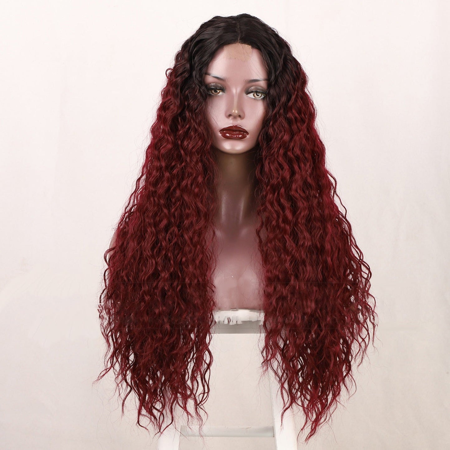 Women's long curly hair, small lace synthetic wig 1024120904