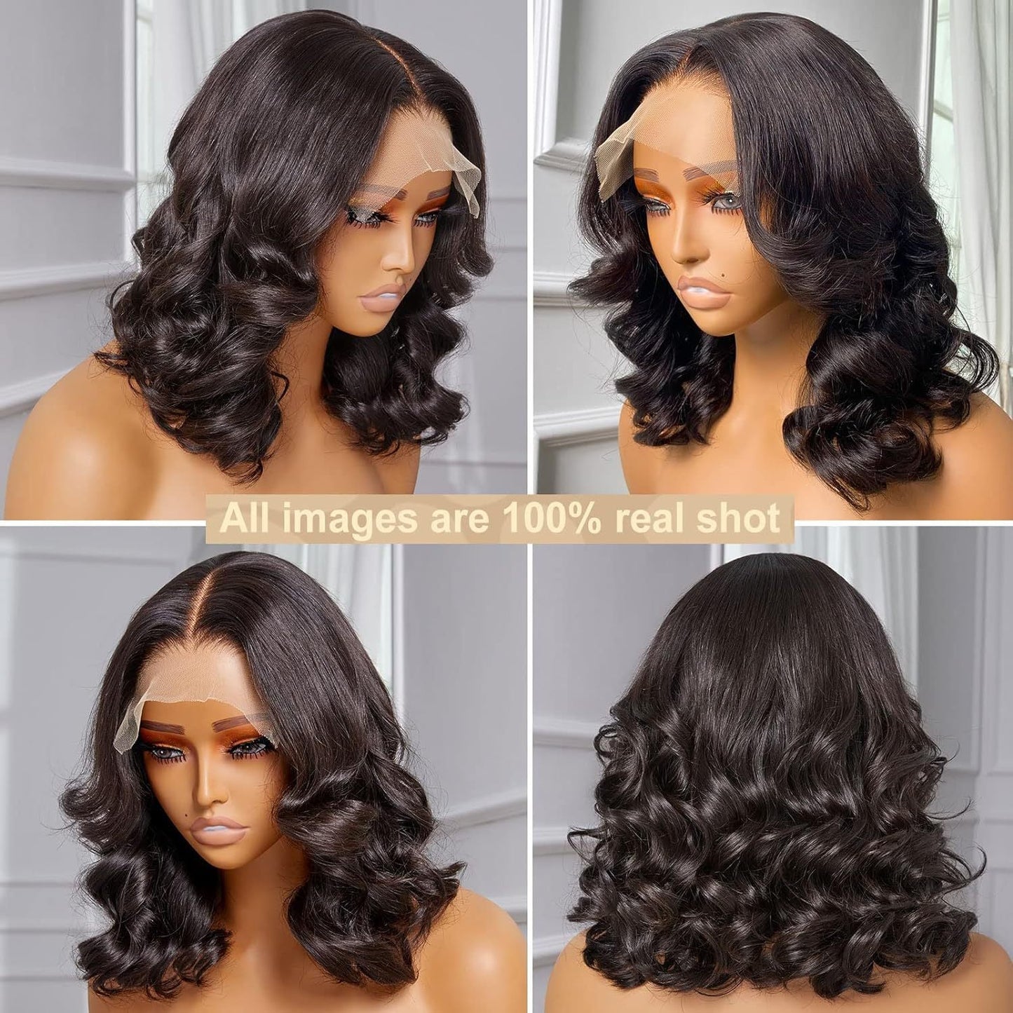 Ladies' front lace wig with short curly hair　1024121002