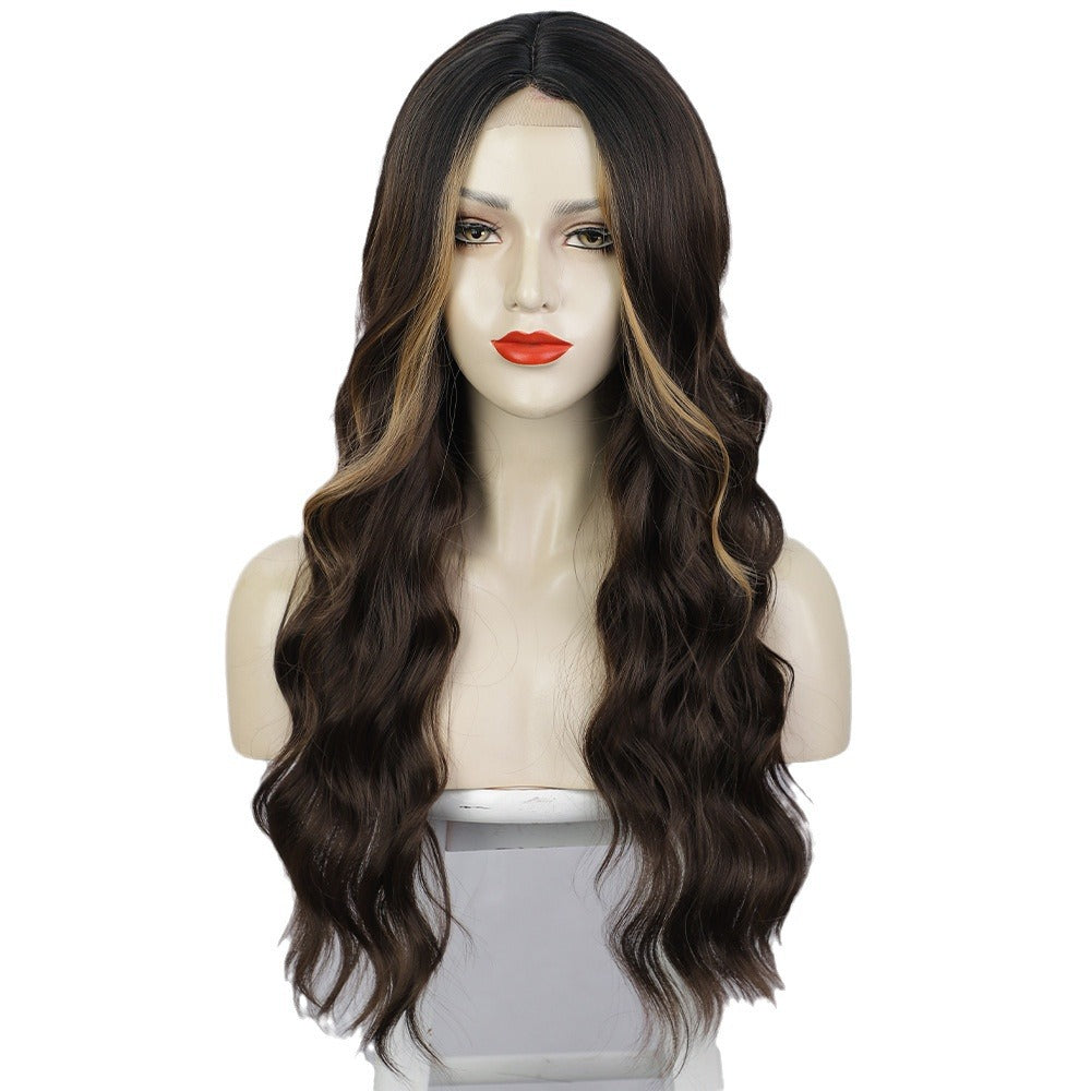 Ladies' front lace wig with small lace and long curly hair 1024120901