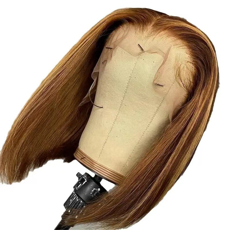 Wig Female Black Short Straight Hair Middle Split Bobo Head 1024121103