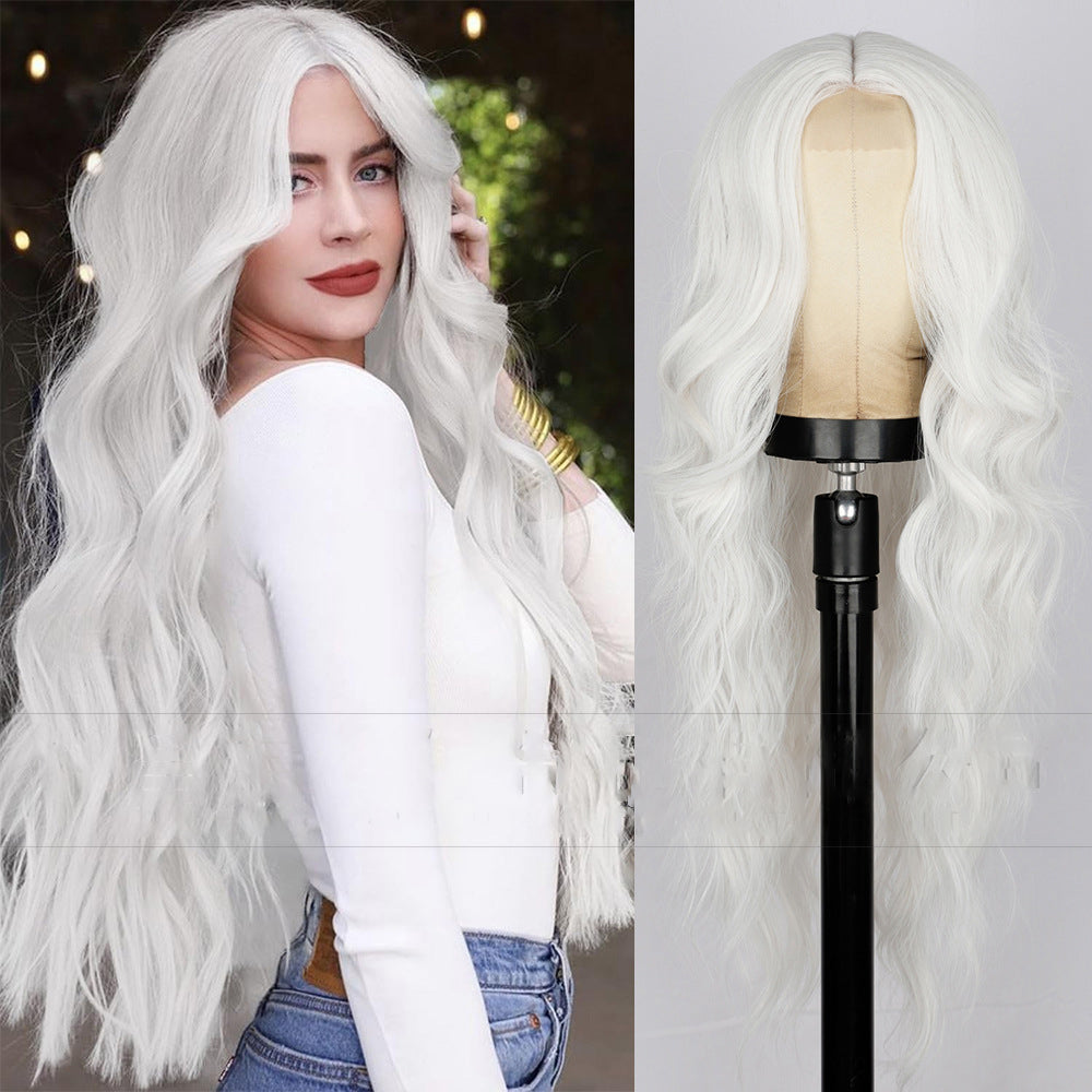 Ladies' front lace wig with small lace and long curly hair 1024120901