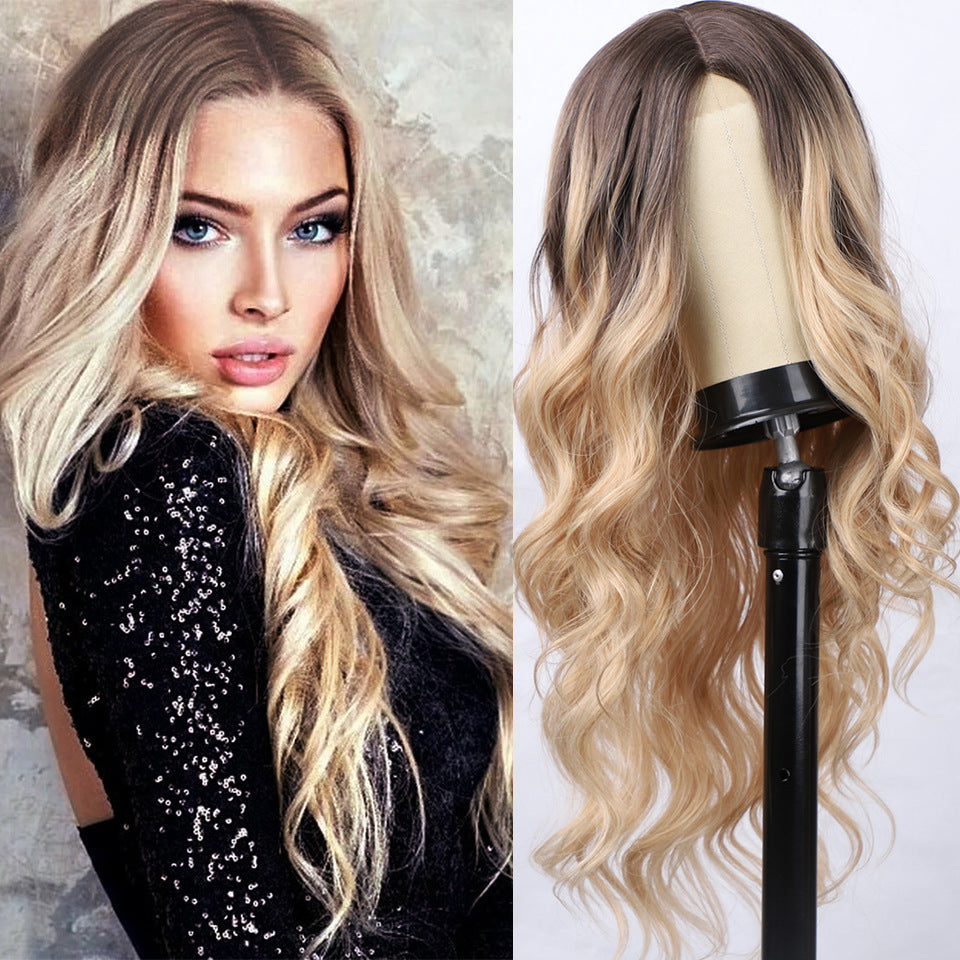 Ladies' front lace wig with small lace and long curly hair 1024120901