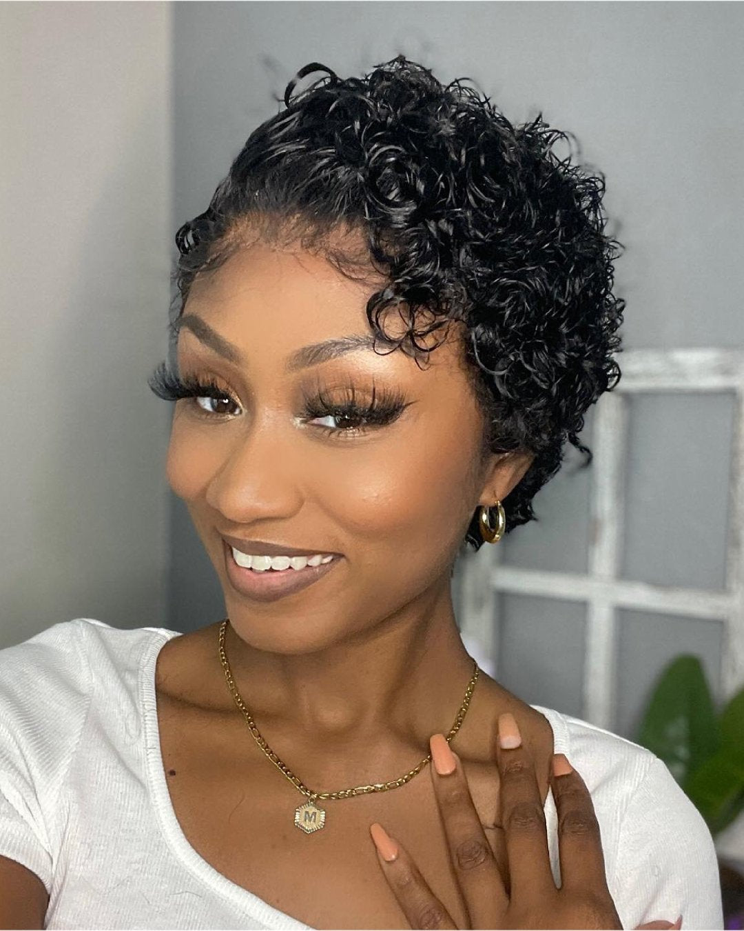 13x2 Lace Frontal Short Curly Pixie Cut Wig