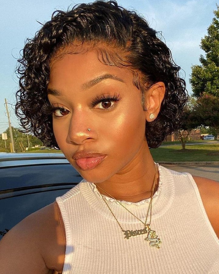 13x2 Lace Frontal Short Curly Pixie Cut Wig