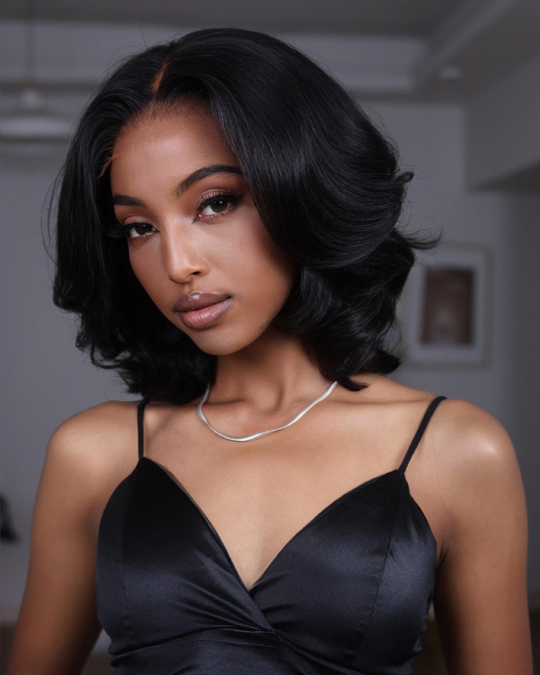 Wear & Go Layered Bouncy Wavy Bob 5x5 Pre Cut Lace Wig