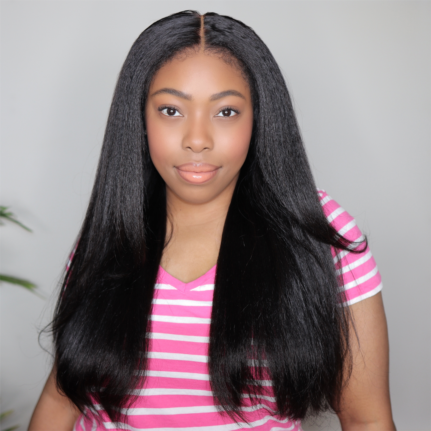 Glueless Hybrid Hairline With Kinky Straight 9x4 HD Lace Front Ventilated Wig