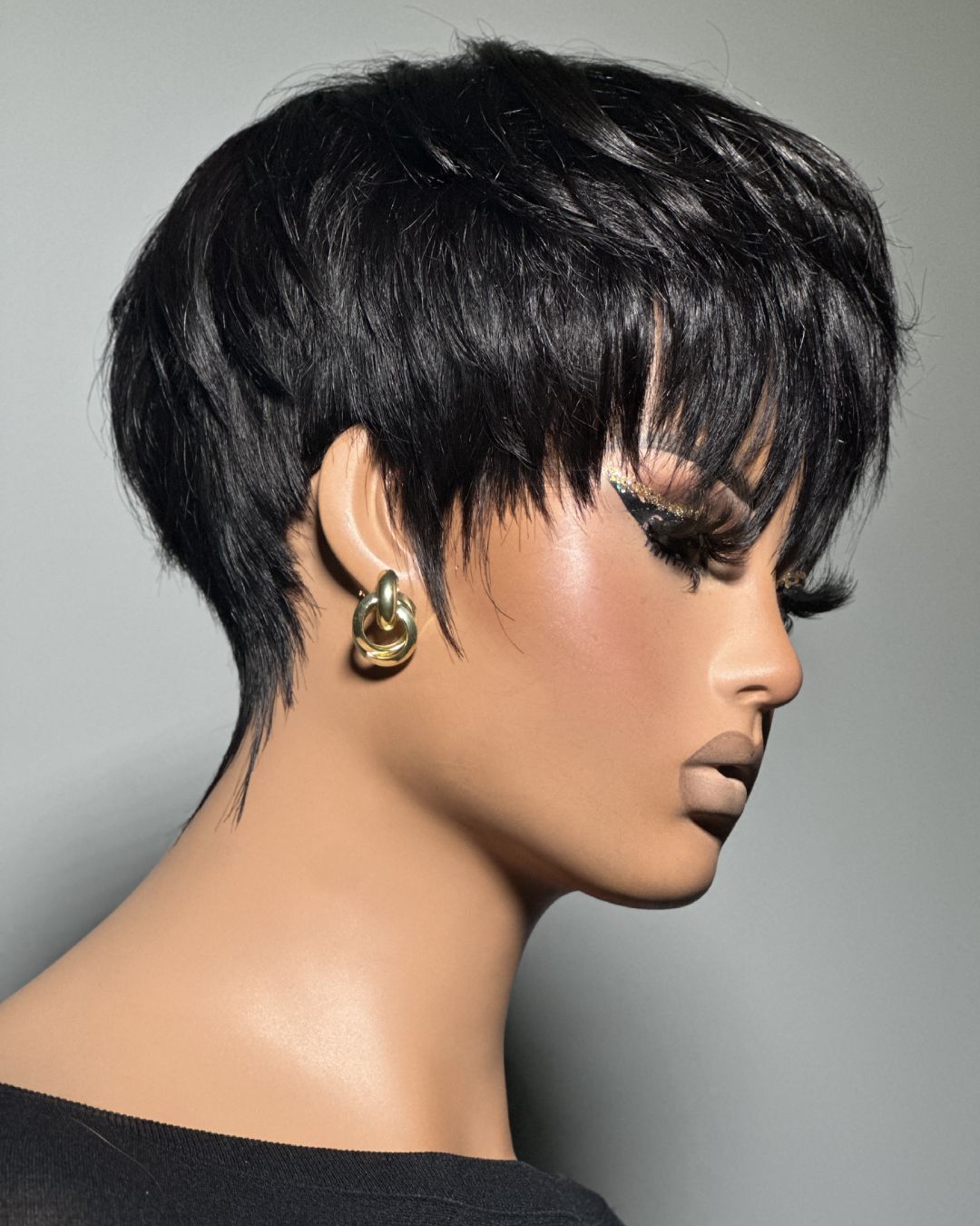 Wear & Go Layered Short Pixie Cut Human Hair Wig With Bang