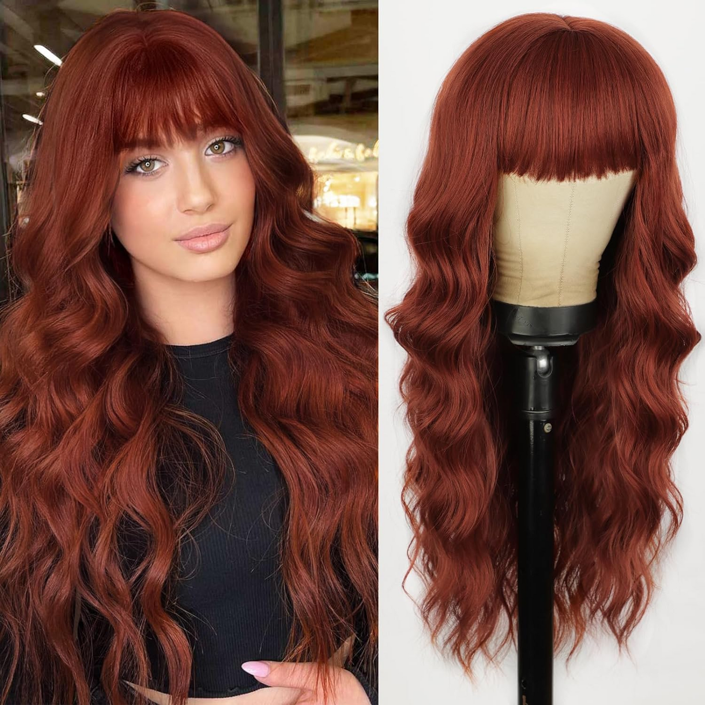 Big wave long curly hair with bangs wig 1024121214