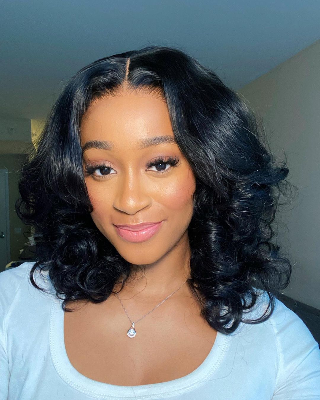 High Density Fluffy Layered Wavy 5x5 Pre-Cut Lace Closure Wig