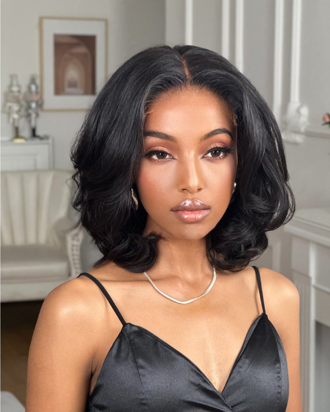 Wear & Go Layered Bouncy Wavy Bob 5x5 Pre Cut Lace Wig