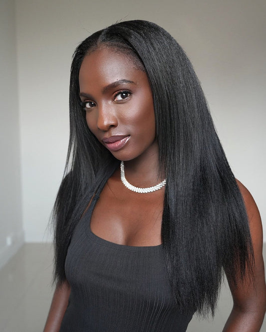 Thin Leave Out Yaki Straight V Part Wig Beginner Friendly