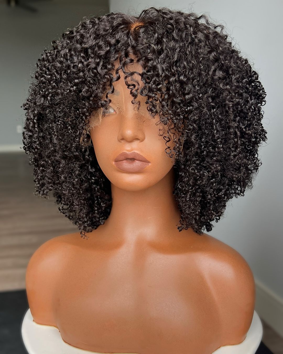 Human Hair Afro Curly 13x4 Lace Front Wig