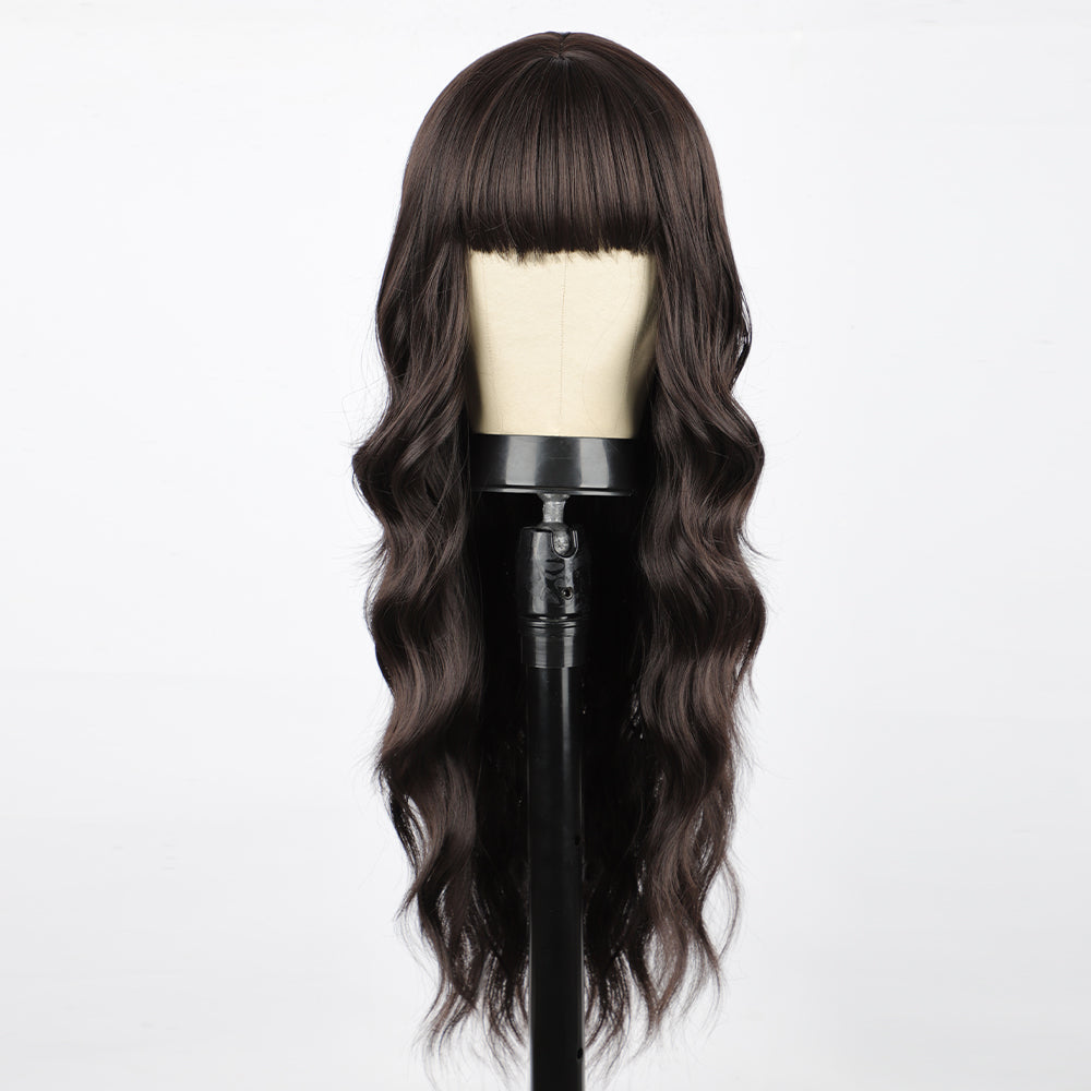 Big wave long curly hair with bangs wig 1024121215