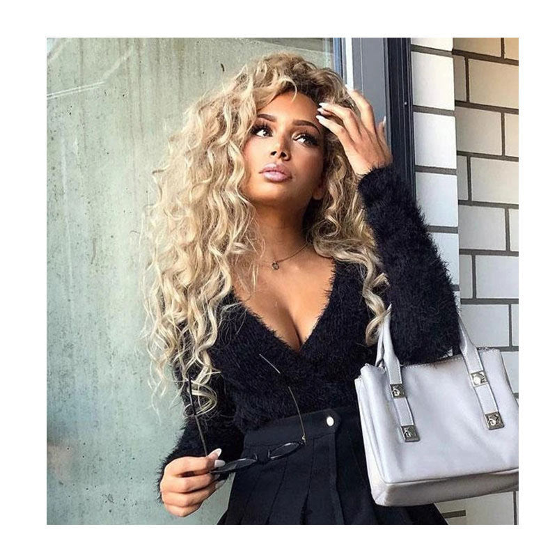 Wig blonde long curly hair 1924121012