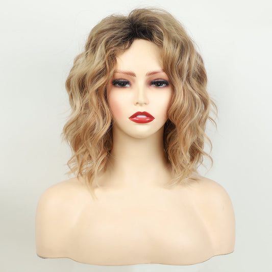 Women's short curly wig gradient blonde color 1924121010