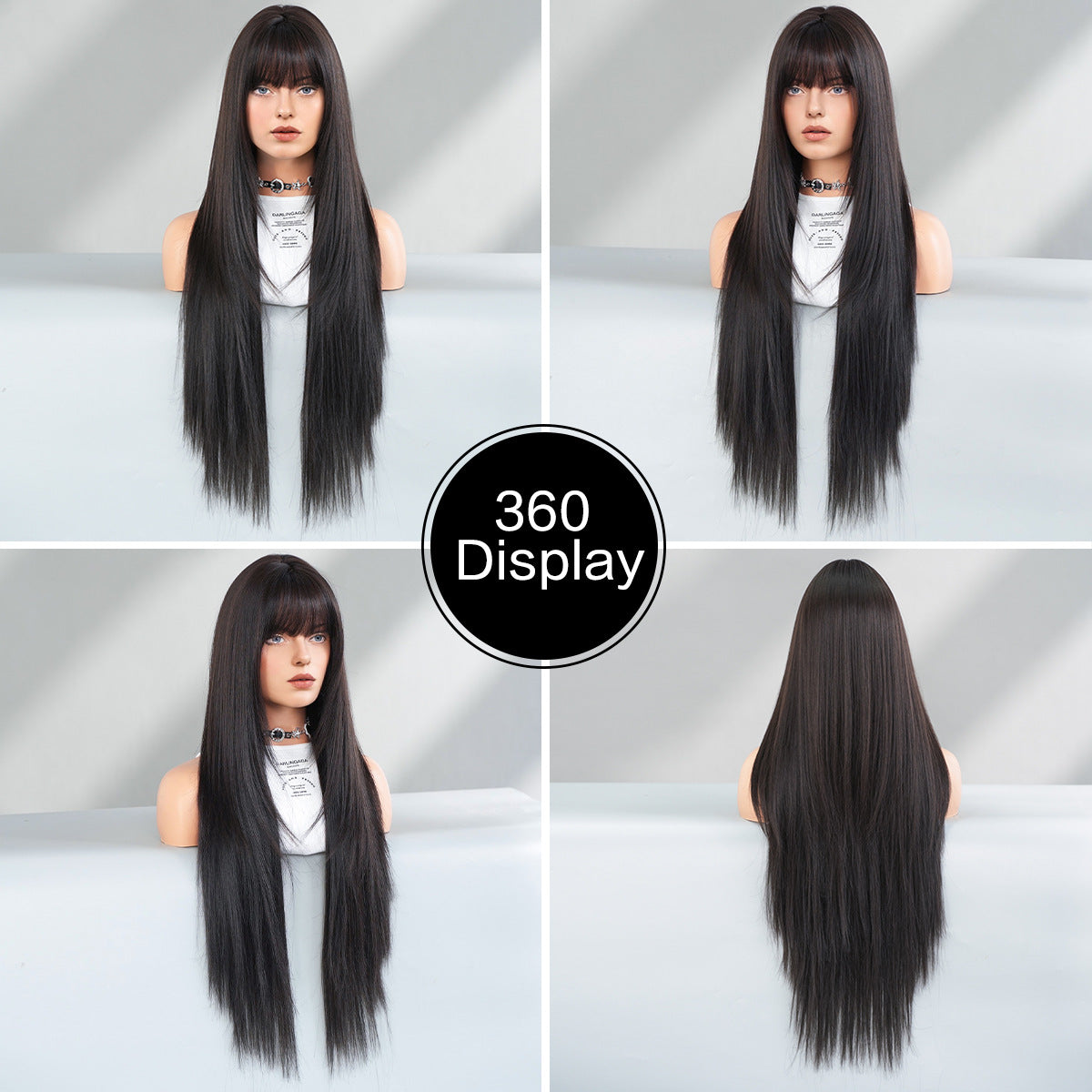 Long straight wig with bangs 1924121205